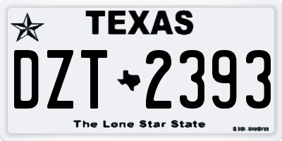 TX license plate DZT2393