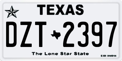 TX license plate DZT2397
