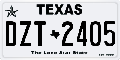 TX license plate DZT2405