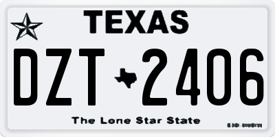 TX license plate DZT2406