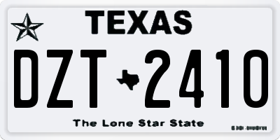 TX license plate DZT2410