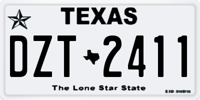 TX license plate DZT2411