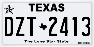 TX license plate DZT2413