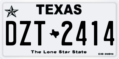 TX license plate DZT2414