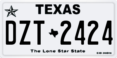 TX license plate DZT2424