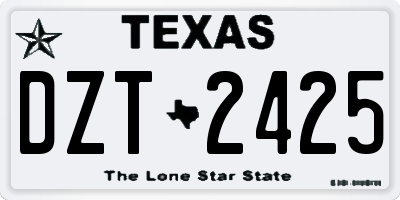 TX license plate DZT2425