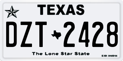 TX license plate DZT2428