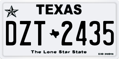 TX license plate DZT2435