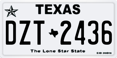 TX license plate DZT2436
