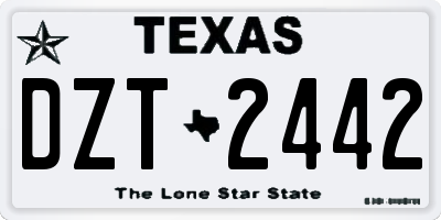 TX license plate DZT2442