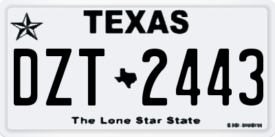 TX license plate DZT2443