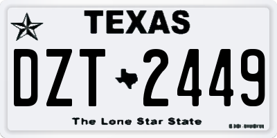 TX license plate DZT2449