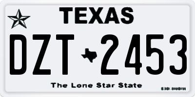 TX license plate DZT2453