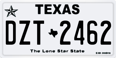 TX license plate DZT2462