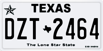 TX license plate DZT2464