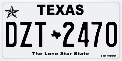 TX license plate DZT2470