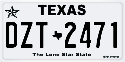 TX license plate DZT2471
