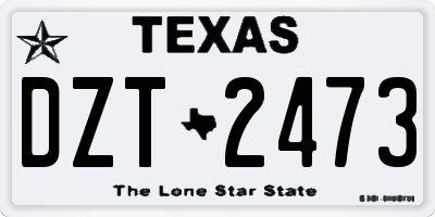 TX license plate DZT2473