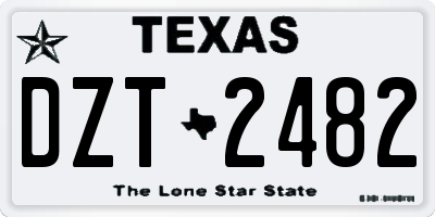 TX license plate DZT2482