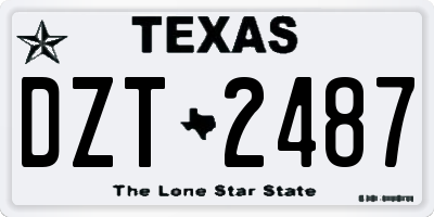 TX license plate DZT2487