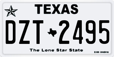 TX license plate DZT2495
