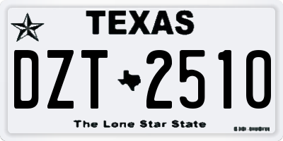 TX license plate DZT2510