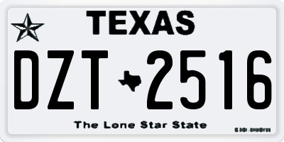 TX license plate DZT2516