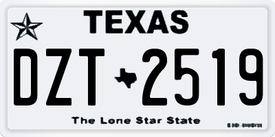 TX license plate DZT2519