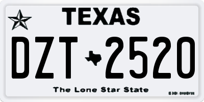 TX license plate DZT2520