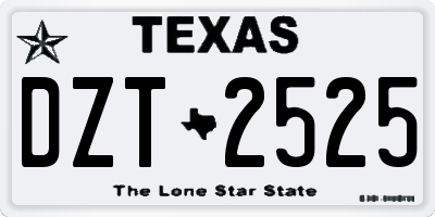 TX license plate DZT2525
