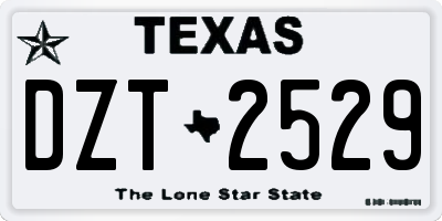 TX license plate DZT2529