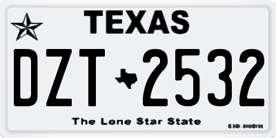 TX license plate DZT2532