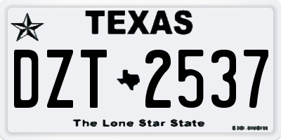 TX license plate DZT2537