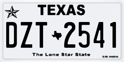 TX license plate DZT2541