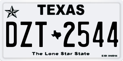 TX license plate DZT2544