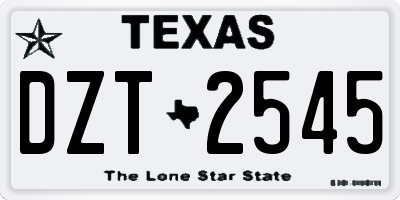 TX license plate DZT2545