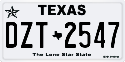 TX license plate DZT2547