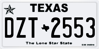 TX license plate DZT2553