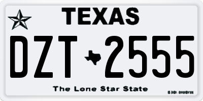 TX license plate DZT2555