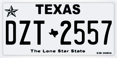 TX license plate DZT2557