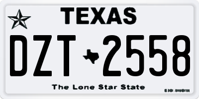 TX license plate DZT2558