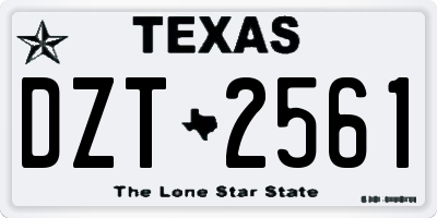 TX license plate DZT2561