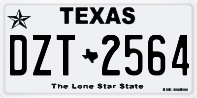 TX license plate DZT2564
