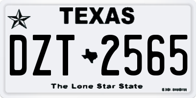 TX license plate DZT2565
