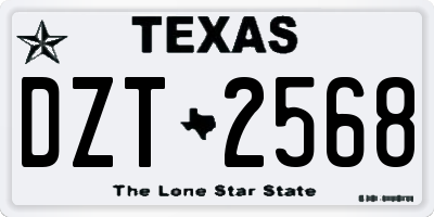 TX license plate DZT2568