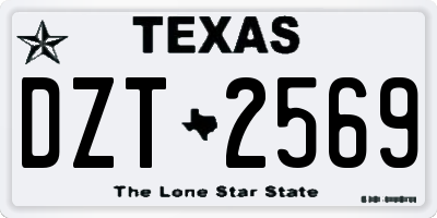 TX license plate DZT2569