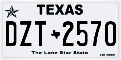 TX license plate DZT2570