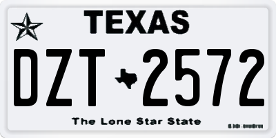 TX license plate DZT2572