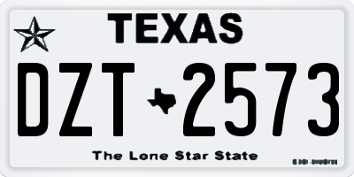 TX license plate DZT2573