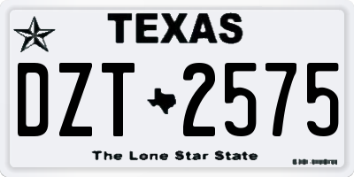 TX license plate DZT2575